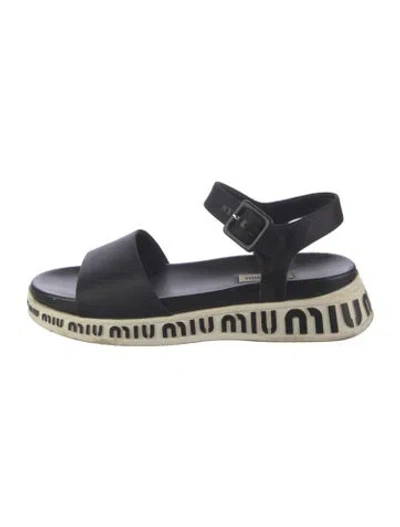Pre-owned Miu Miu Graphic Print Sandals In Blue