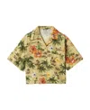 Miu Miu Graphic-print Silk Shirt In Green