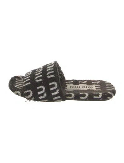 Pre-owned Miu Miu Graphic Print Slides In Multicolor