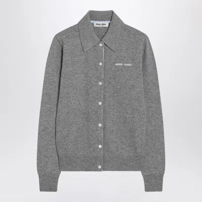 Miu Miu Cashmere Cardigan In White