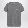Miu Miu Gray Cashmere Sweater With Logo Women In Blue