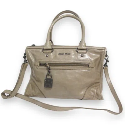 Pre-owned Miu Miu Gray Handbag Shoulder Bag ()