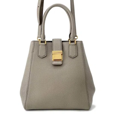 Pre-owned Miu Miu Gray Leather Handbag Shoulder Bag ()