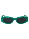 Miu Miu Green Acetate Sunglasses In Green