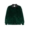 Miu Miu Leather-collar Jacket In Green