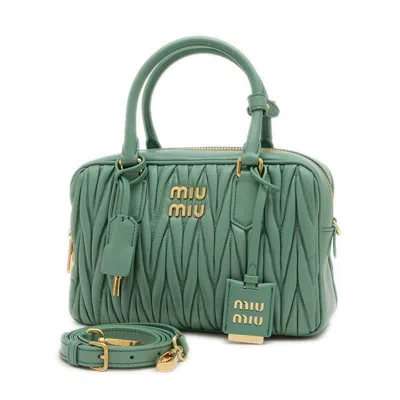 Pre-owned Miu Miu Green Leather Shoulder Bag ()