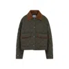 Miu Miu Olive Quilted Nylon Jacket In Green