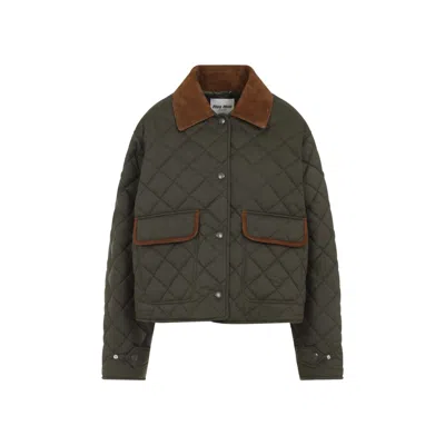 MIU MIU MIU MIU GREEN RECYCLED POLYESTER JACKET