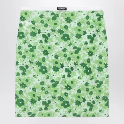 Miu Miu Green Skirt With Floral Pattern