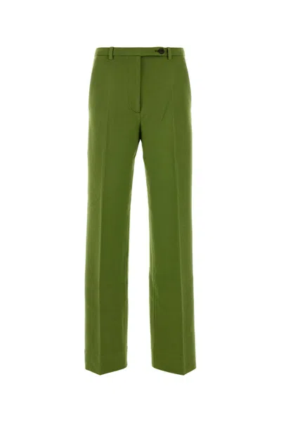 Miu Miu Green Stretch Viscose Blend Pant