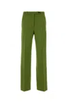 Miu Miu Stretch Viscose Blend Trousers Featuring Pockets In Green