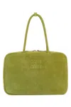 Miu Miu Green Suede Handbag In Green