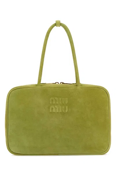 Miu Miu Green Suede Handbag