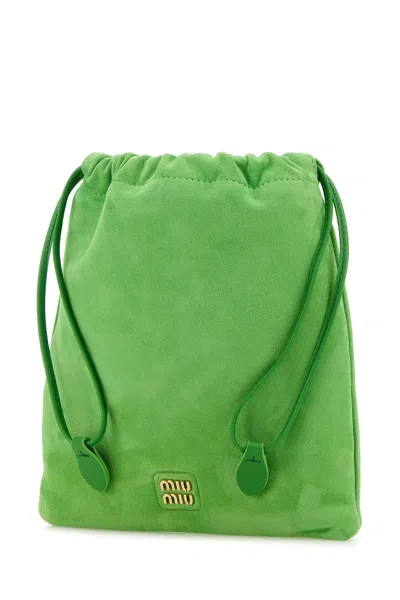 Miu Miu Green Suede Pouch