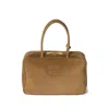 Miu Miu Zip Goat Suede Top-handle Bag In Brown