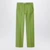 Miu Miu Green Trousers In Knit Fabric Stitch In Green