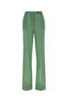 Miu Miu Wide Leg Viscose Blend Trousers In Green