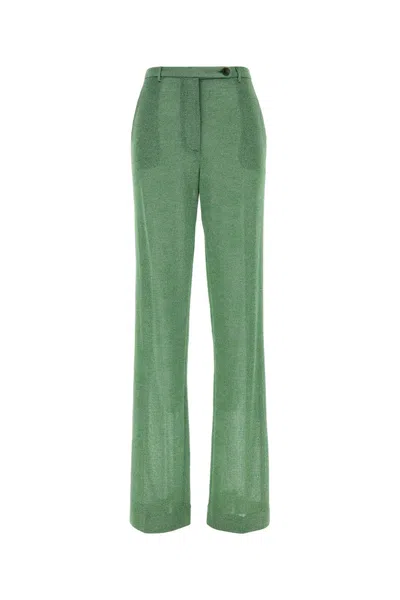 MIU MIU GREEN VISCOSE BLEND PANT