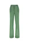 Miu Miu Wide Leg Viscose Blend Trousers In Green
