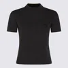 Miu Miu Grey Cashmere Knitwear In Black