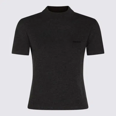 Miu Miu Grey Cashmere Knitwear In Black