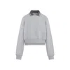 Miu Miu Grey Collar Logo Sweatshirt In Gray