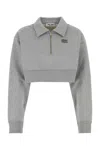 Miu Miu Long-sleeved Sweater In Grey