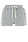 Miu Miu Cotton Shorts With Drawstring And Elastic Waistband