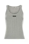 Miu Miu Grey Cotton Tank Top In Green
