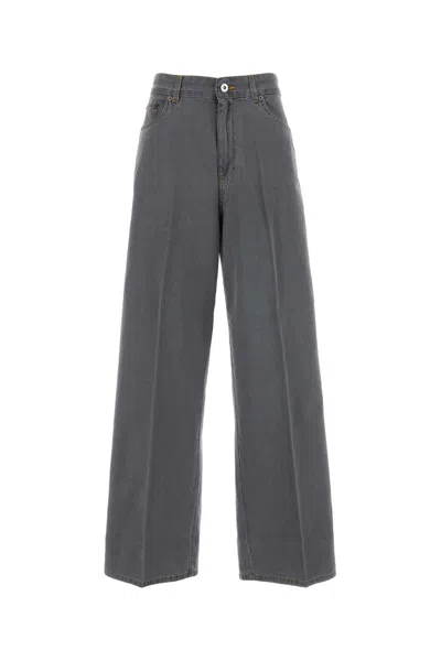 Miu Miu Grey Denim Jeans In Gray