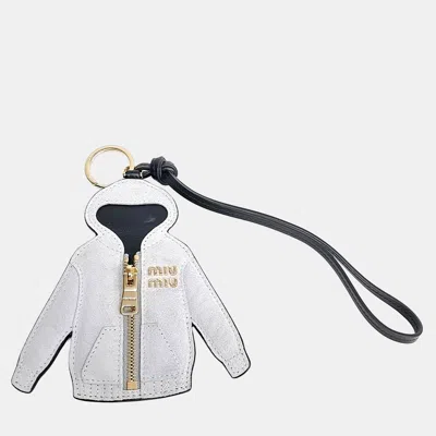 Pre-owned Miu Miu Grey Hoodie Keyring In Gray