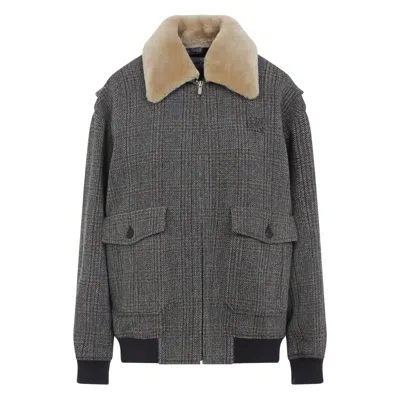 MIU MIU MIU MIU GREY JACKETS - BOMBER JACKETS WOMEN