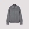 Miu Miu Logo-patch Zip-up Bomber Jacket In Wool In Gray
