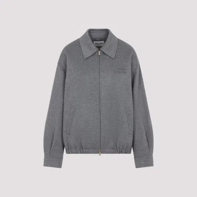 MIU MIU GREY LOGO JACKET