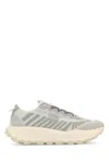 Miu Miu Fabric Sneakers With Mesh Upper And Rubber Sole In Gray