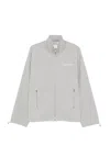 Miu Miu Logo-embroidered Zip-up Sweatshirt In Gray