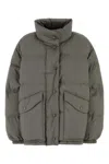 Miu Miu Grey Polyester Down Jacket In Green