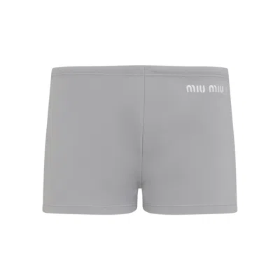 Miu Miu Grey Shorts In Gray