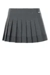 Miu Miu Women Dark Grey Silk Blend Mini Skirt In Grey