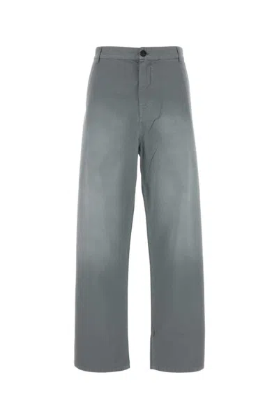 Miu Miu Grey Straight Mid Rise Jeans In Gray