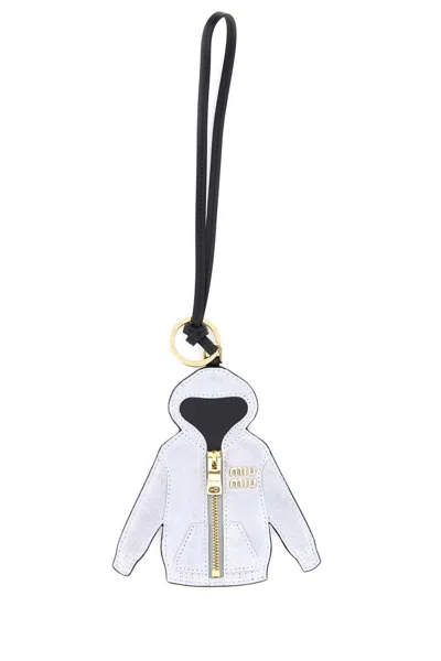 Miu Miu Grey Suede Keyring