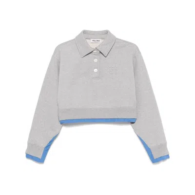 Miu Miu Grey Tops - Sweatshirts Women In Gray