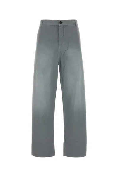 Miu Miu Grey Twill Pant In Blue
