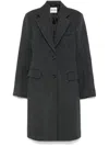 Miu Miu Grey Virgin-wool Coat In Dark Grey