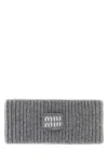 Miu Miu Grey Wool Blend Headband In Gray