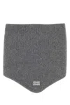Miu Miu Grey Wool Blend Scarf In Grey