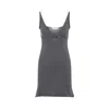 Miu Miu Grey Wool Mini Dress In Gray