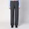 Miu Miu Logo Wide-leg Checked Pants In Red