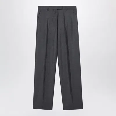 Miu Miu Grey Woolblend Trousers In Gray