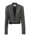 Miu Miu Grisaille Single-breasted Jacket In Black